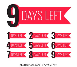 number of days left template in ribbon style