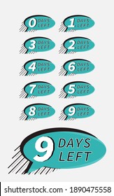 The number of days remaining for a sales or promotion badge shaped like a chat element in blue and black