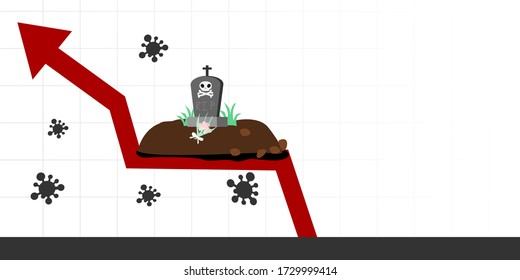 The number of deaths due to the corona virus Steadily increasing.vector,illustration.