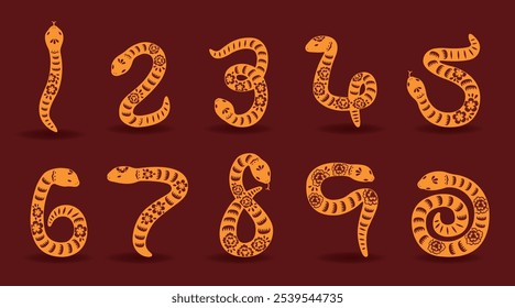 Number design in the shape of a snake.