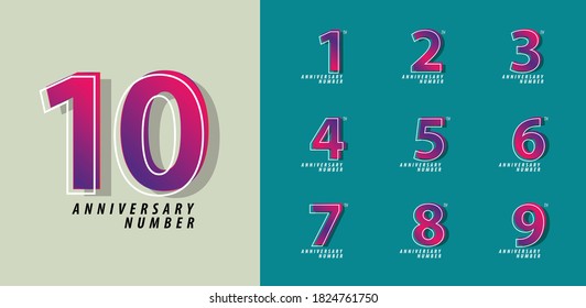 Number design and technology effect modern numbers for special poster typography regular lettering digital concept 1-9 vector illustration