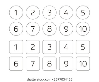 Number design using circles and squares