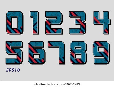 number design vector color