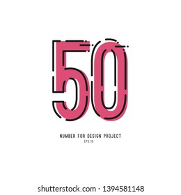 Number design vector illustration. Design for anniversary celebration. Design for banner, advertising, poster, greeting cards or print.