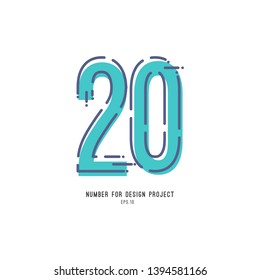 Number design vector illustration. Design for anniversary celebration. Design for banner, advertising, poster, greeting cards or print.