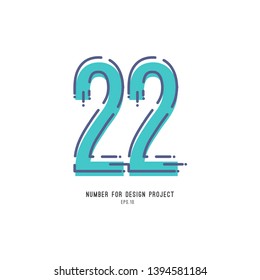 Number design vector illustration. Design for anniversary celebration. Design for banner, advertising, poster, greeting cards or print.