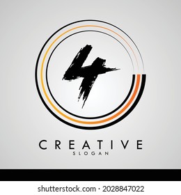 Number digit logo design creative