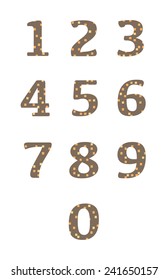 Number digital style design brown color style