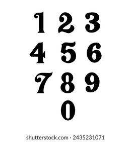 Number Digits 1 to 10 Vector Stylize