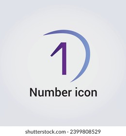 Number Digits Icon Logo Design Graphic Element Various Shapes and Colors