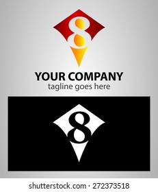 number eight 8 logo icon design template elements

