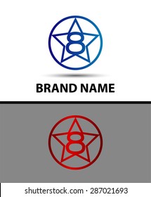 Number eight 8 logo icon template elements
