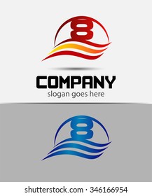 Number eight 8 logo icon template elements
