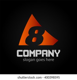 Number eight 8 logo icon template elements
