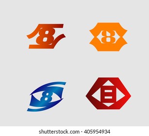 Number eight 8 logo icon template elements
