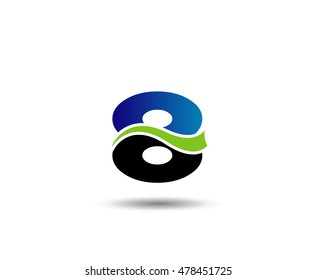 Number eight 8 logo icon template elements
