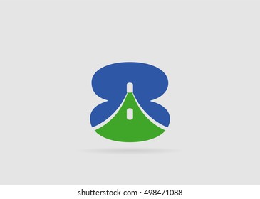 Number eight 8 logo icon template elements
