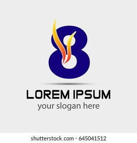 Number eight 8 logo icon template elements

