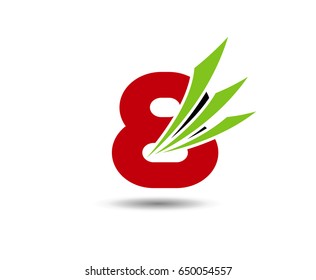 Number eight 8 logo icon template elements
