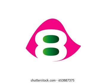 Number eight 8 logo icon template element 
