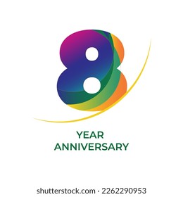 number eight 8 year anniversary logo