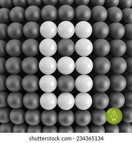 Número ocho. Resumen de antecedentes matemáticos. Ilustración vectorial 3d. 