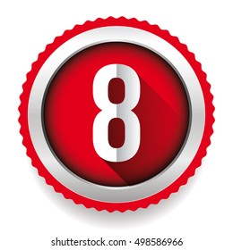 Number Eight badge vector