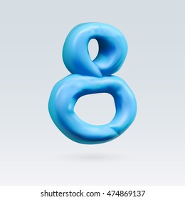 Number Eight Blue Color Isolated on Background