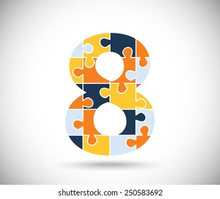 Number eight consisted of  color puzzles  on the gray backdrop.