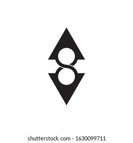 Number Eight with  up and down arrow logo design vector