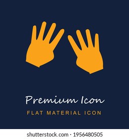 Number Eight With Eight Fingers premium material ui ux isolated vector icon in navy blue and orange colors