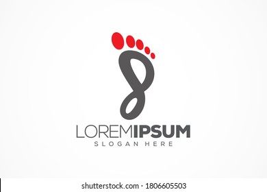 number eight foot logo design template