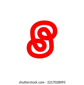 Number eight infinity sign. Cyclic 8 red letter. Modern natural endless loop. Futuristic logo corporate design.