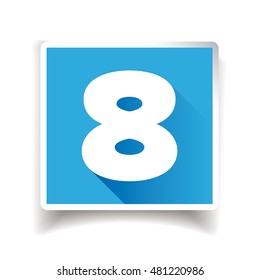 Number eight label or number icon
