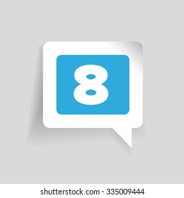 Number eight label vector blue