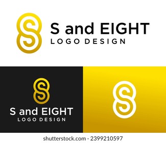 Nummer acht und Buchstaben s monogramm geometrisches Logo Design.