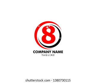 Number eight logo, Logo 8 vector template