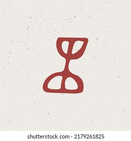 Number eight logo in Ancient historical style. This icon based on rock art pictograms. Perfect for creating decorative prints, Nordic design, clothing embroidery, wizardry packaging, pagan header.