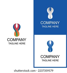 Number eight logo design can be used for branding and business
