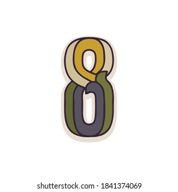 Number eight logo faceted with dim colors. You can use it in your corporate identity, retro emblem, heraldry posters, agriculture design, and others. 