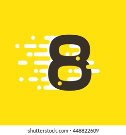 Number eight logo for fast speed taxi service. Colorful vector design for banner, presentation, web page, card, labels or posters.