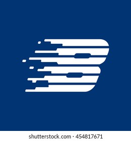 Number eight logo with fast speed lines. Vector design for sportswear, banner, card, labels or posters.