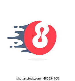 Number eight logo with fast speed water, fire, energy lines. 8 icon. Vector elements for sportswear, t-shirts, labels or posters.