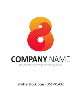 Number eight logo icon design template elements
