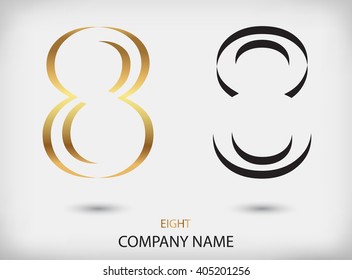 Number eight logo.Logo 8 design.Logotype vector template.