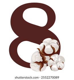 number eight with new year design namely different cotton colors for christmas new year designs