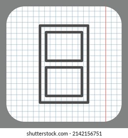 Number eight, numeral simple icon vector. Flat desing. On graph paper. Grey background.ai