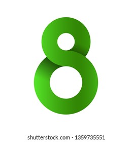 Number eight on white background