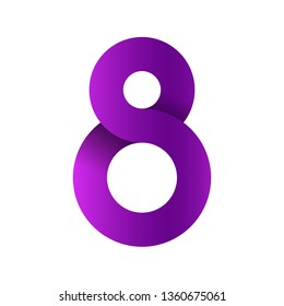 Number eight on white background