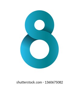 Number eight on white background